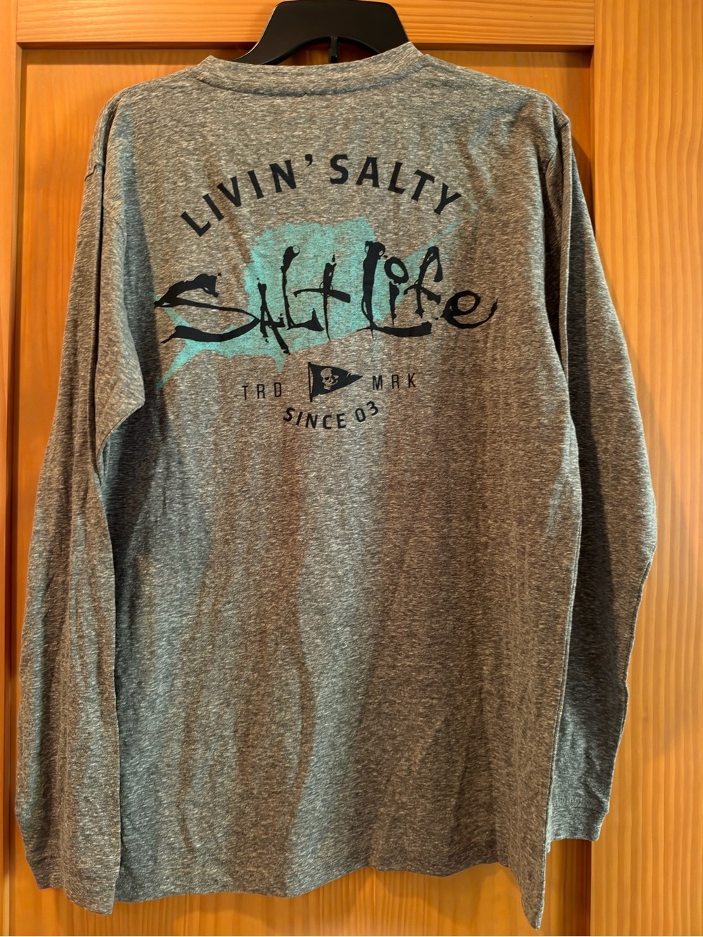 Salt Life Men’s Salt Wash Gray Livin’ Salty L /S T-Shirt NWT M